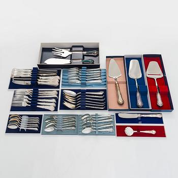 A 48-piece silver cutlery set, "Chippendale", finnish hallmarks.