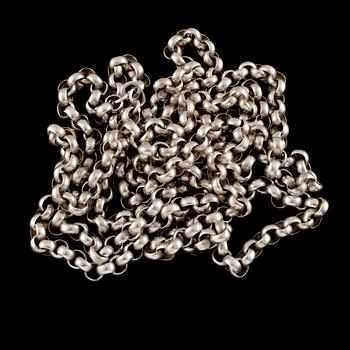 HALSLÄNK, silver, kattfotstämplad. Vikt 67,0 g.