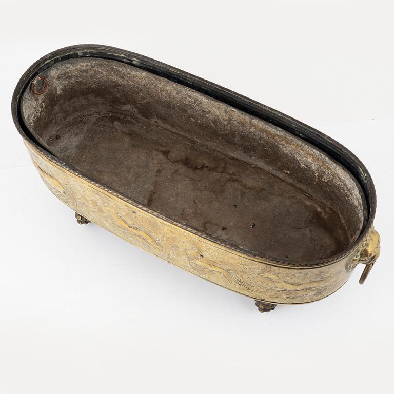 A 19th century brass jardinière.