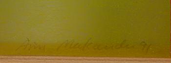 ANN MAKANDER, rispapper/plexiglas, sign och dat 91.