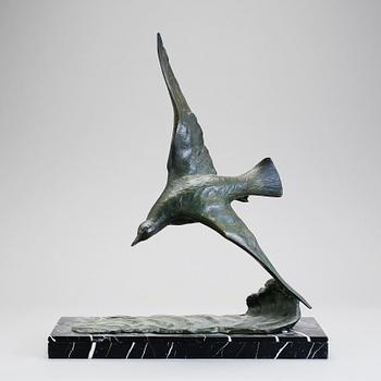 FIGUR, brons, fågel, signerad A Van Kole, 1900-tals.