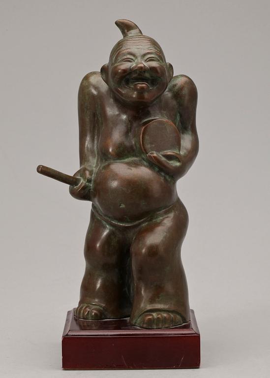 SKULPTUR, patinerad metall, orientalisk, 1900-tal.
