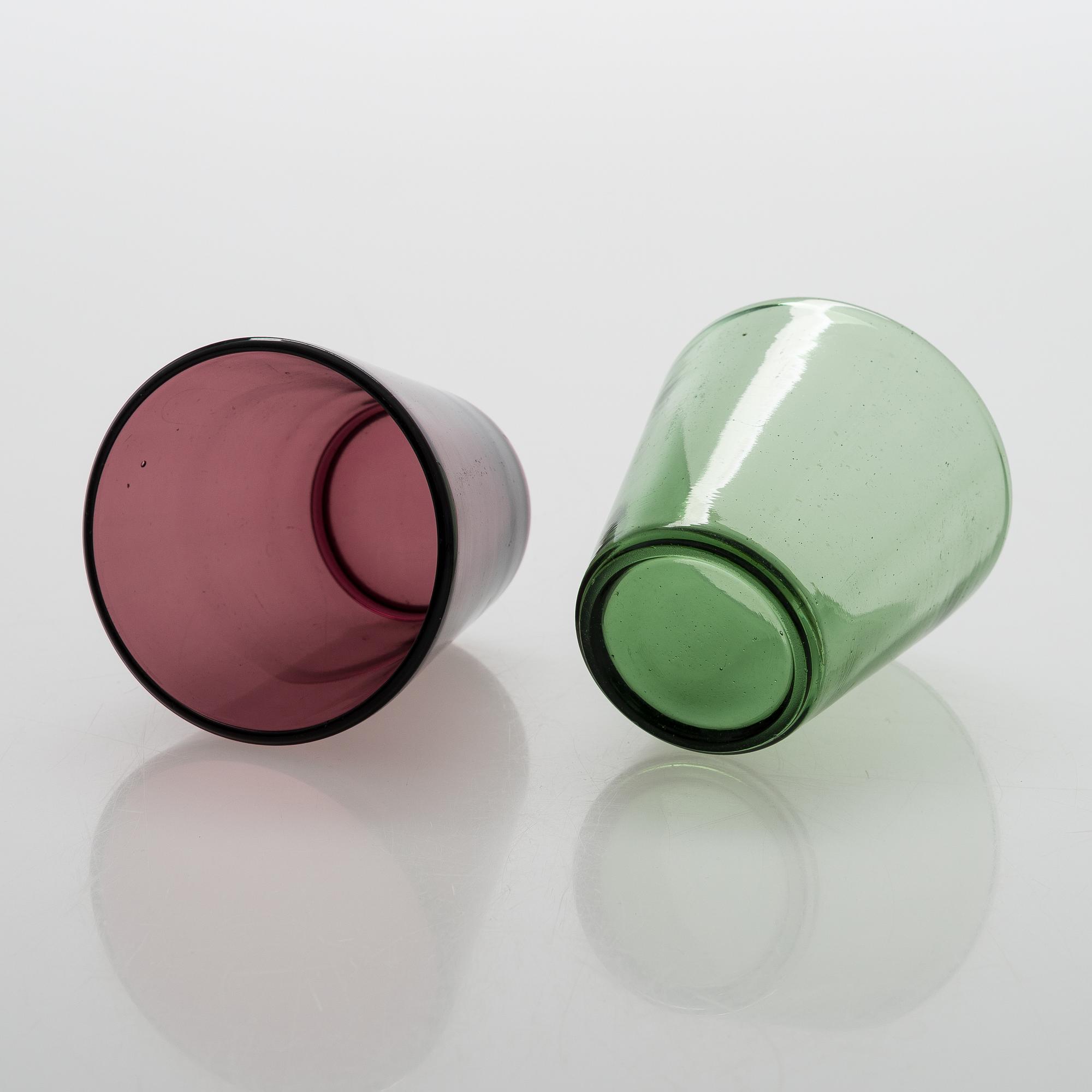 Mid 20th century dinking glasses 10+6 an d two jugs among other Iittala.