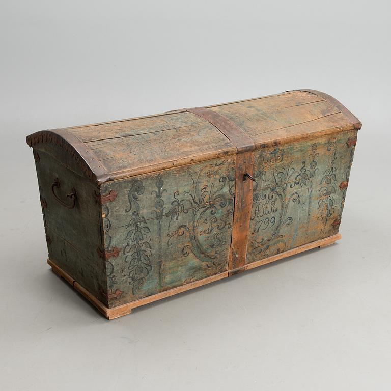 A folk art chest dated 1799.