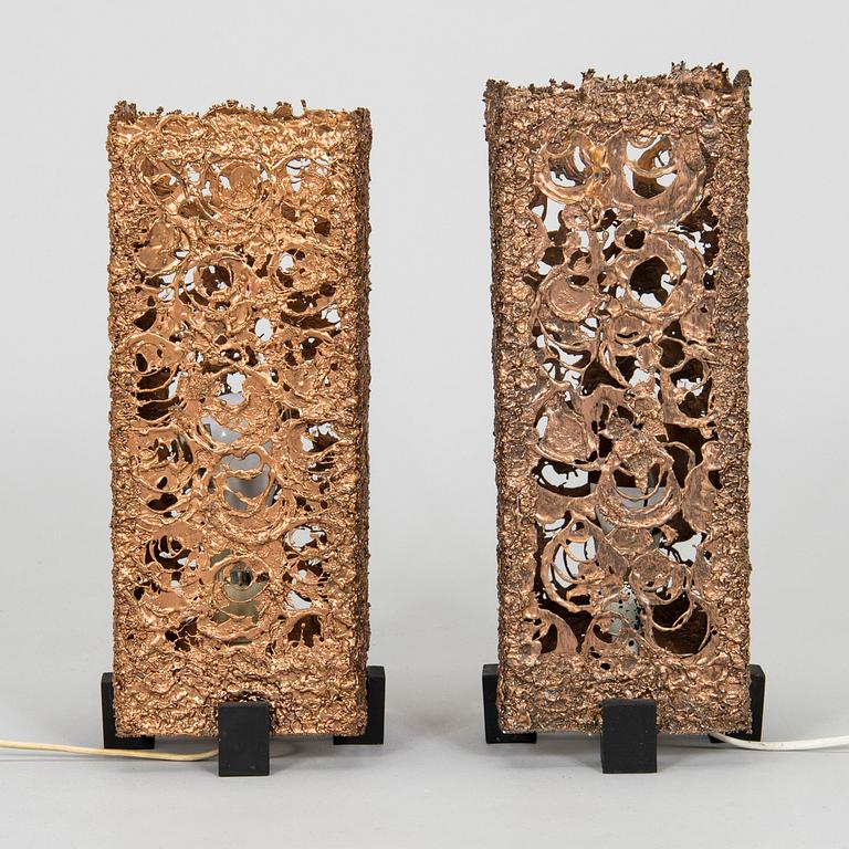 Tukiainen Aimo Ossi Kalevi, table lamps, 2 pcs Oy Moonlight Ltd 1970s.