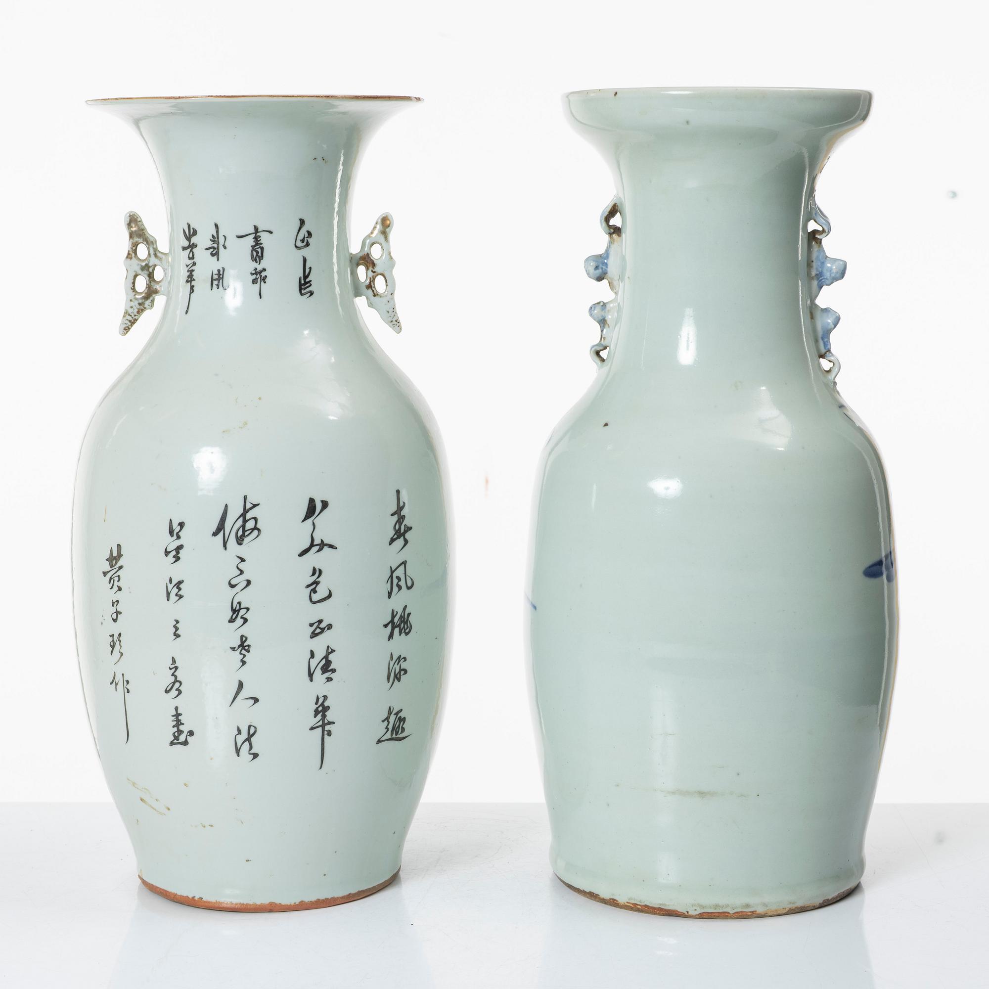 Two porcelain floor vases, China, circa 1900.