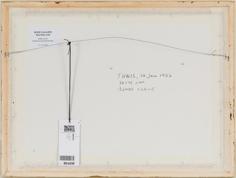 AGNES CLEVE, pastel, signed and dated Tunis -22.