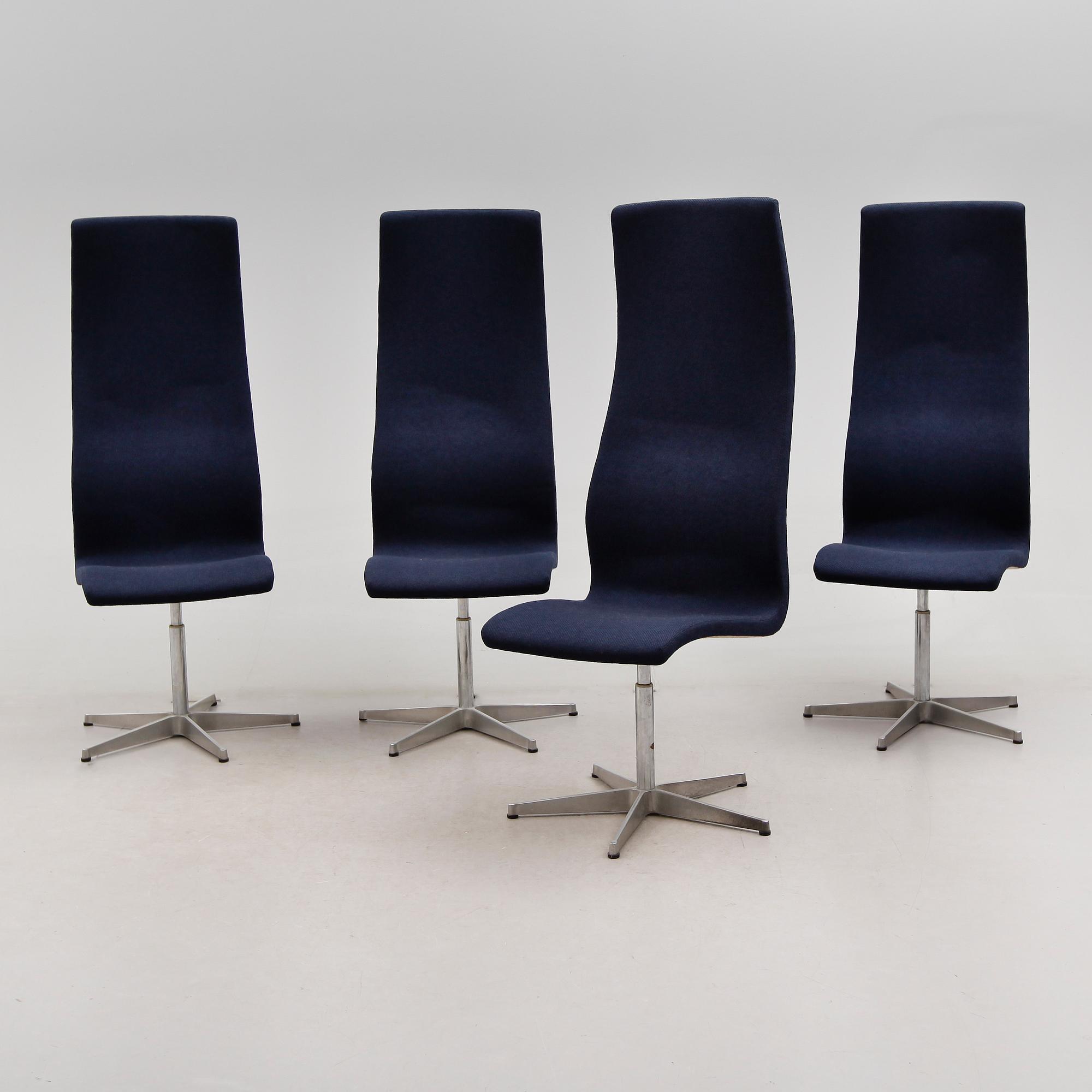 STOLAR, 4 st, "Oxford Chair", Arne Jacobsen, Fritz Hansen, 1980-tal.