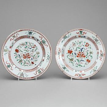 TALLRIKAR, 4 st, porslin, Kina 1700-tal.