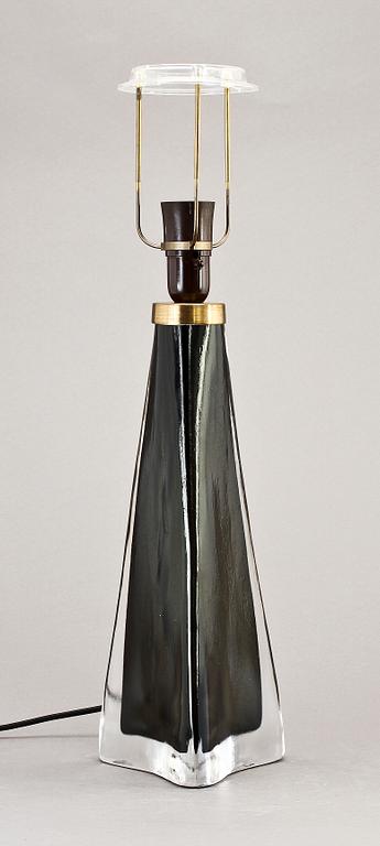 BORDSLAMPA, glas, Carl Fagerlund, Orrefors, 1900-talets första hälft, sign.