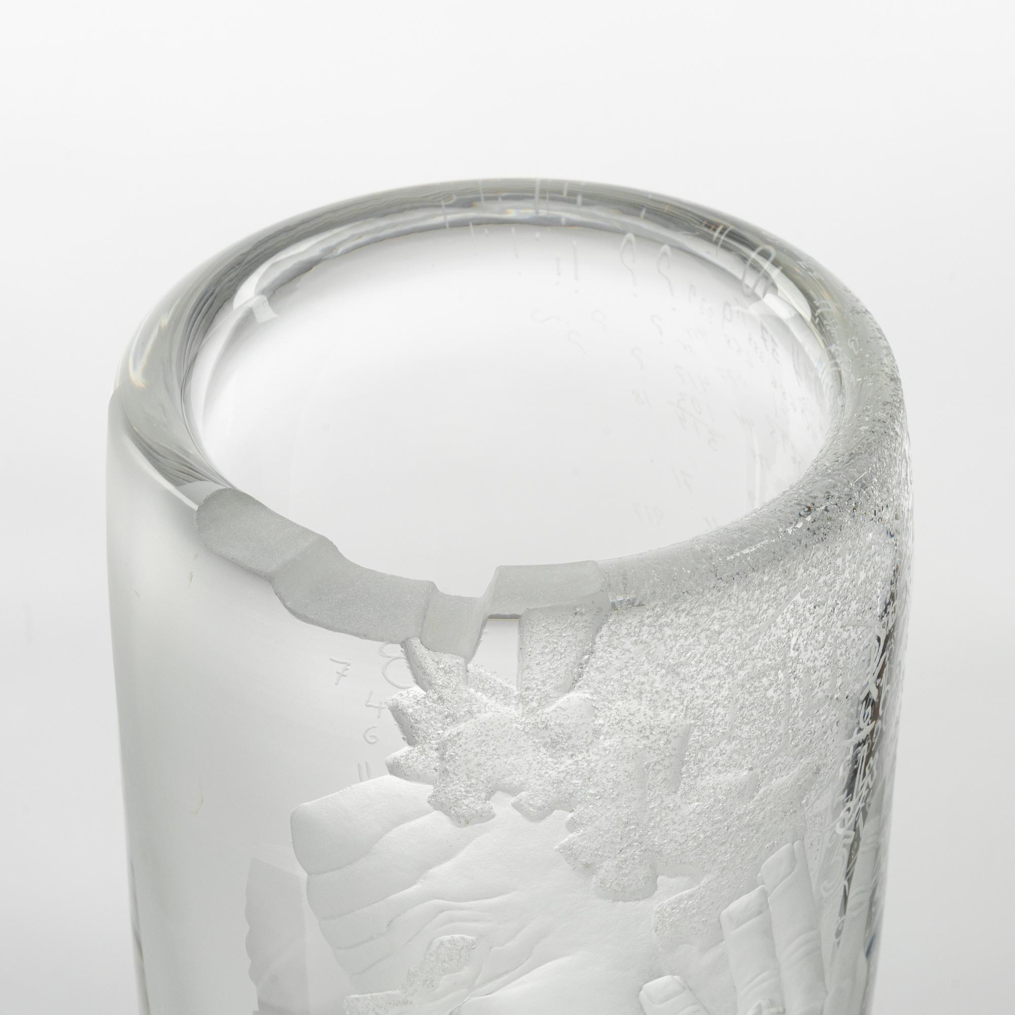 Mats Jonasson, vas, "På heder och samvete", Målerås Glasbruk, 4/10, 1989.