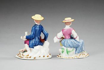 A pair of Marieberg figures, period of Sten (1768-88).