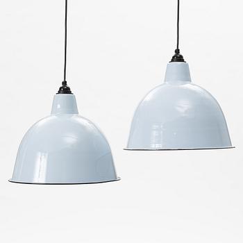 Industrial lamps, a pair.