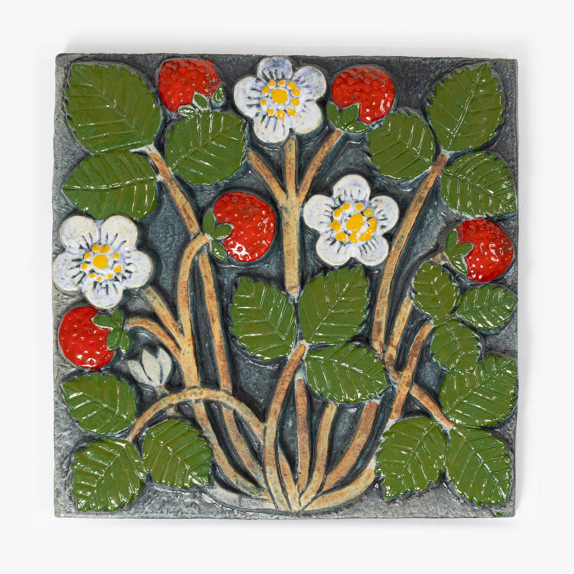 Lisa Larson, three stoneware wall reliefs and a mirror, Gustavsberg.