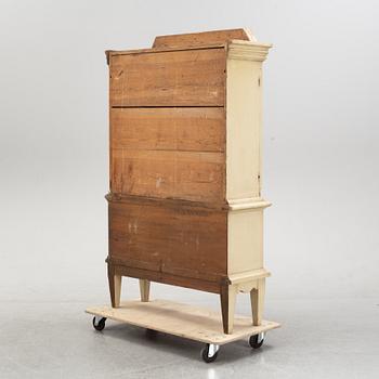 A painted Swedish cabinet, second half of the 18th century and mid 20th century.
