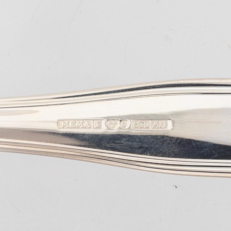 Bestickservis, 23 delar, silver, modell "Sachsisk", MEMA, bl.a. Eskilstuna 2003.