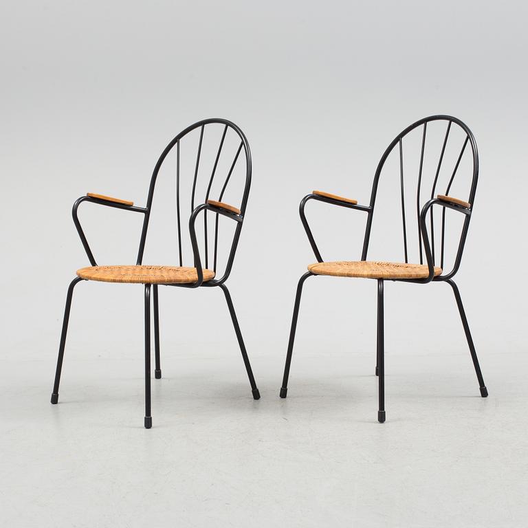 A set of six second half of the 20th century chairs.