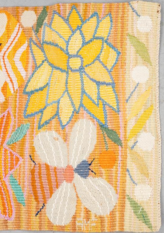 Ann-Mari Forsberg, född Lindbom, a textile, "Bilöpare", a tapestry variant, ca 31 x 49 cm, signed AMF.