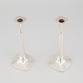 TORE ELDH, ljusstakar, ett par, silver, K&Ec, Göteborg, 1970.