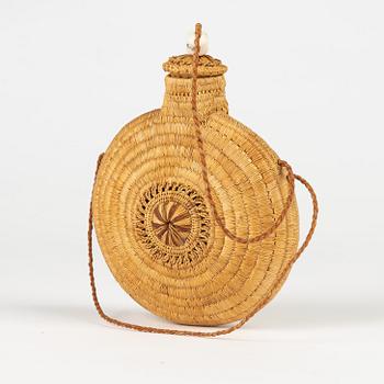 A birch root flask by Ellen Kitok-Andersson, signed.