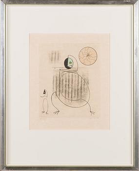 Max Ernst, colour etching with collage, signed and numbered XII/XXX.