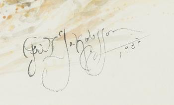 Fritz Jakobsson, watercolour, signed and dated 1987.