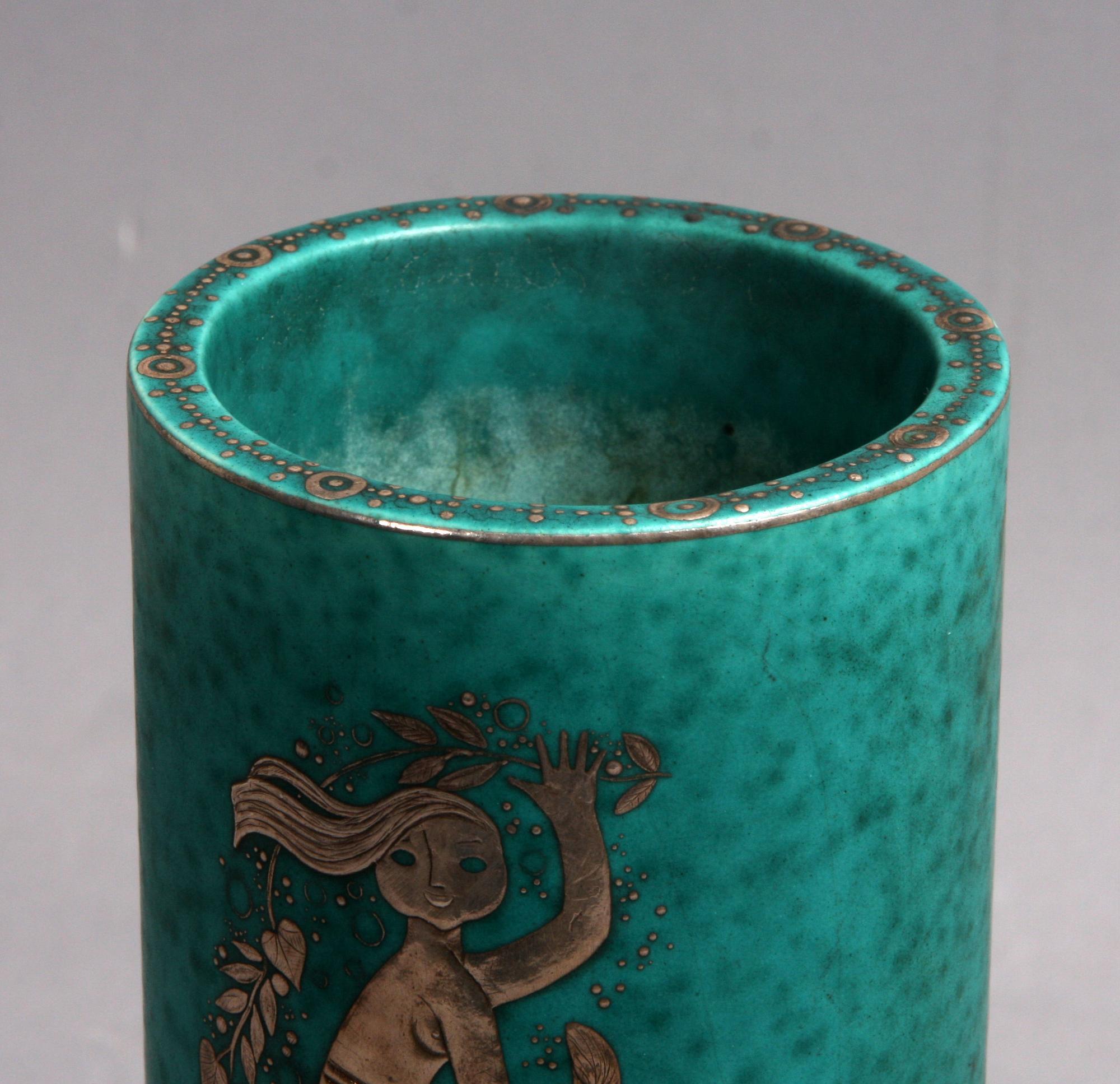 VAS, stengods, "Argenta", Wilhelm Kåge, Gustavsberg, 1947.