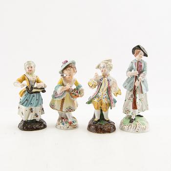 Figurines 8 pcs including Dresden/Sitzendorf Germany first half of the 20th century porcelain.