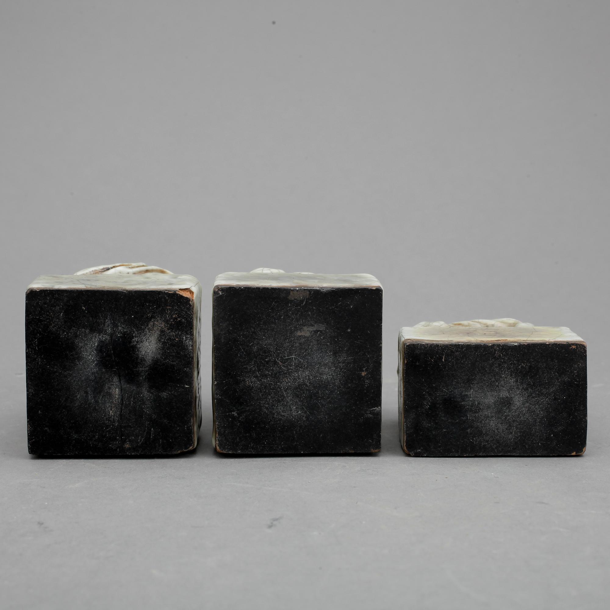 SIGILL, 3 st, keramik, Kina, 1800/1900-tal.