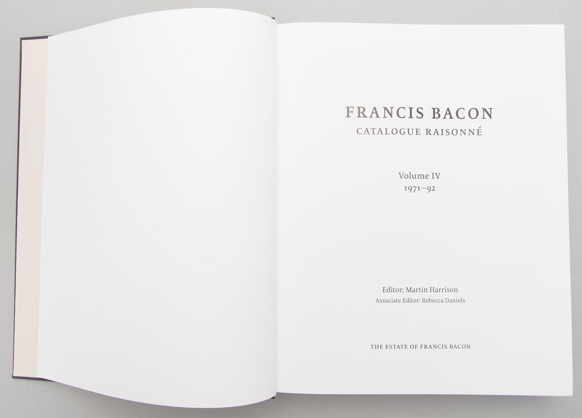 A book series five volumes " "Francis Bacon, Catalogue Raisonné".