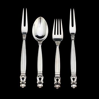 BESTICK, 4 delar, silver, "Konge", Johan Rohde, Georg Jensen. Vikt 110 g.