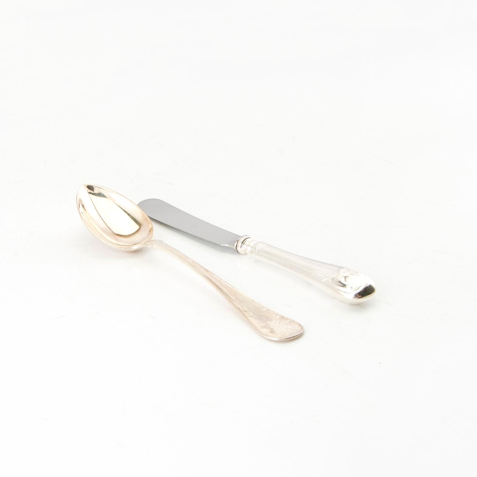 Bestick 79 dlr "Gammal Fransk" silver GAB 1990-1995.