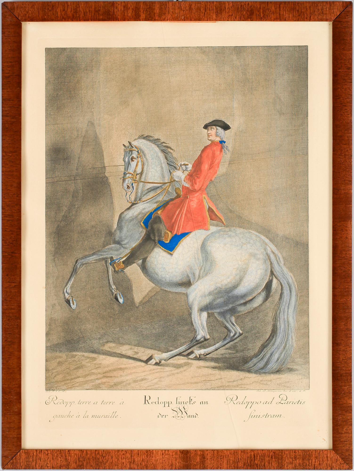 JOHANN ELIAS RIDINGER, efter, gravyrer, 9 st, omkr 1900.