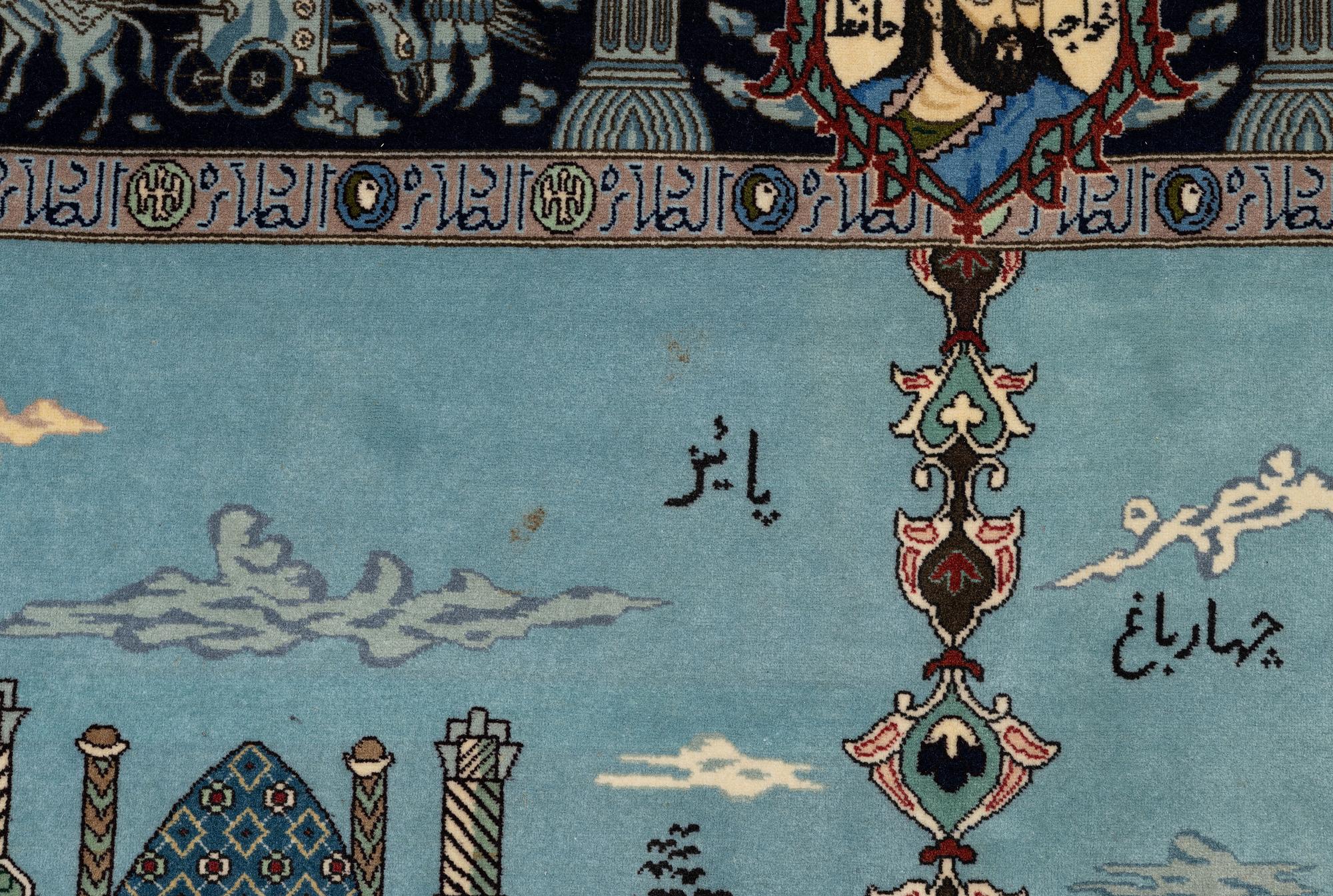 Matta, figural Täbriz, ca 275 x 178 cm.