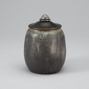 A Patrick Nordström stoneware urn with bronze cover, Den Konglige porcelainsfabrik, Denmark 1922.