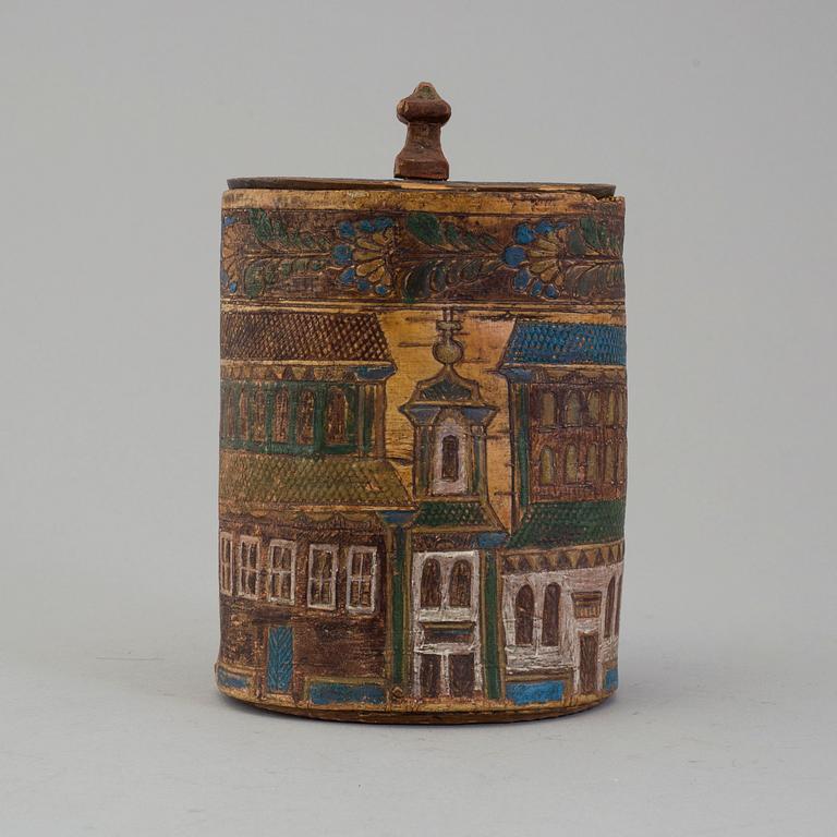 A folk art jar, 1800's. Hälsingland.