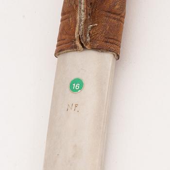 A reindeer horn knife by Nikolaus Fankki, before 1963, signed.