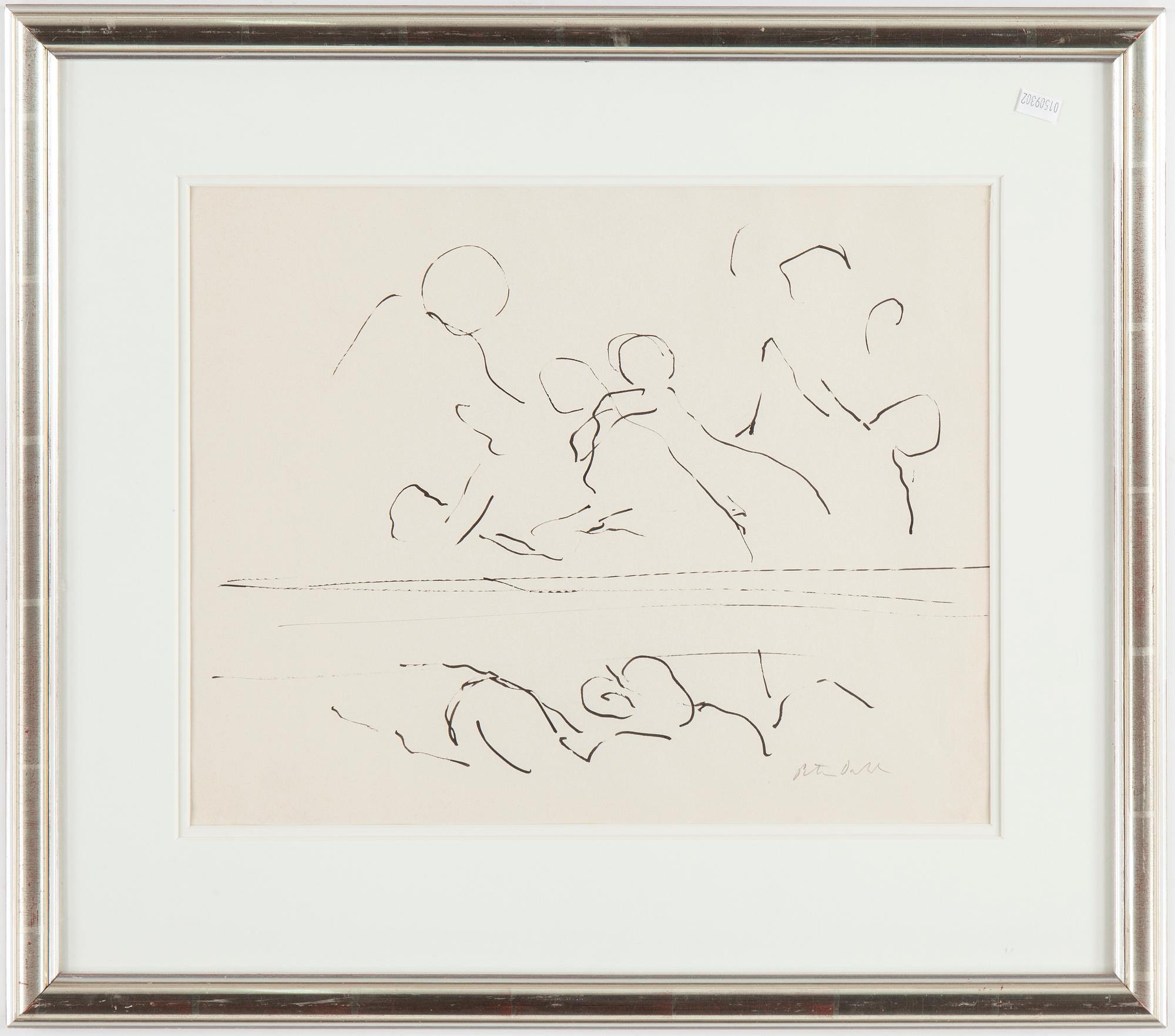 PETER DAHL, tuschteckning, signerad.