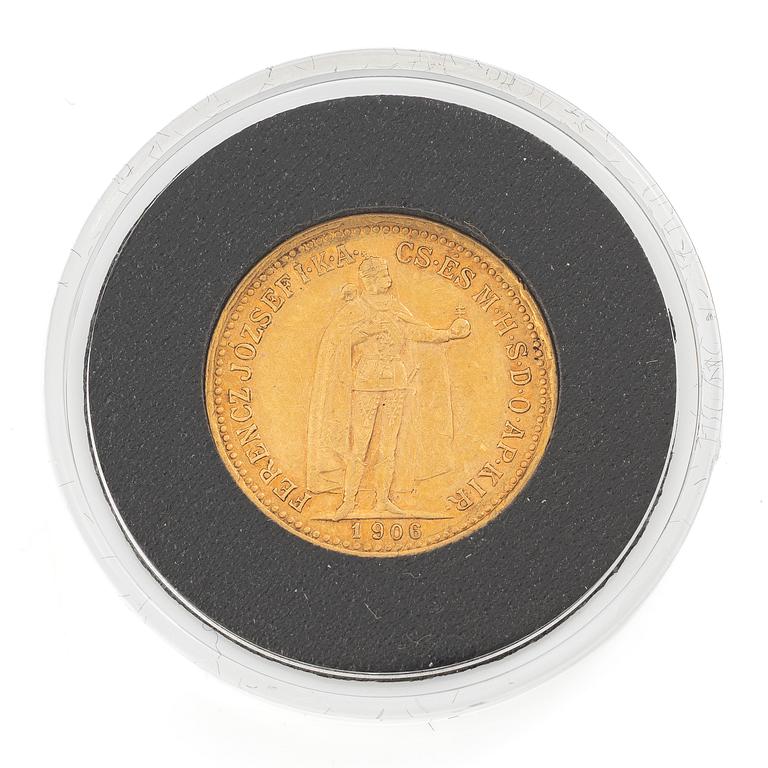 Guldmynt, Ungern, Franz Josef, 10 Korona, 1906.