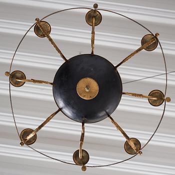 A late Gustavian early 19th century eight-light hanging-lamp.