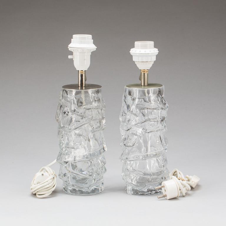 BORDSLAMPOR, glas, Reijmyre. 1960-tal.