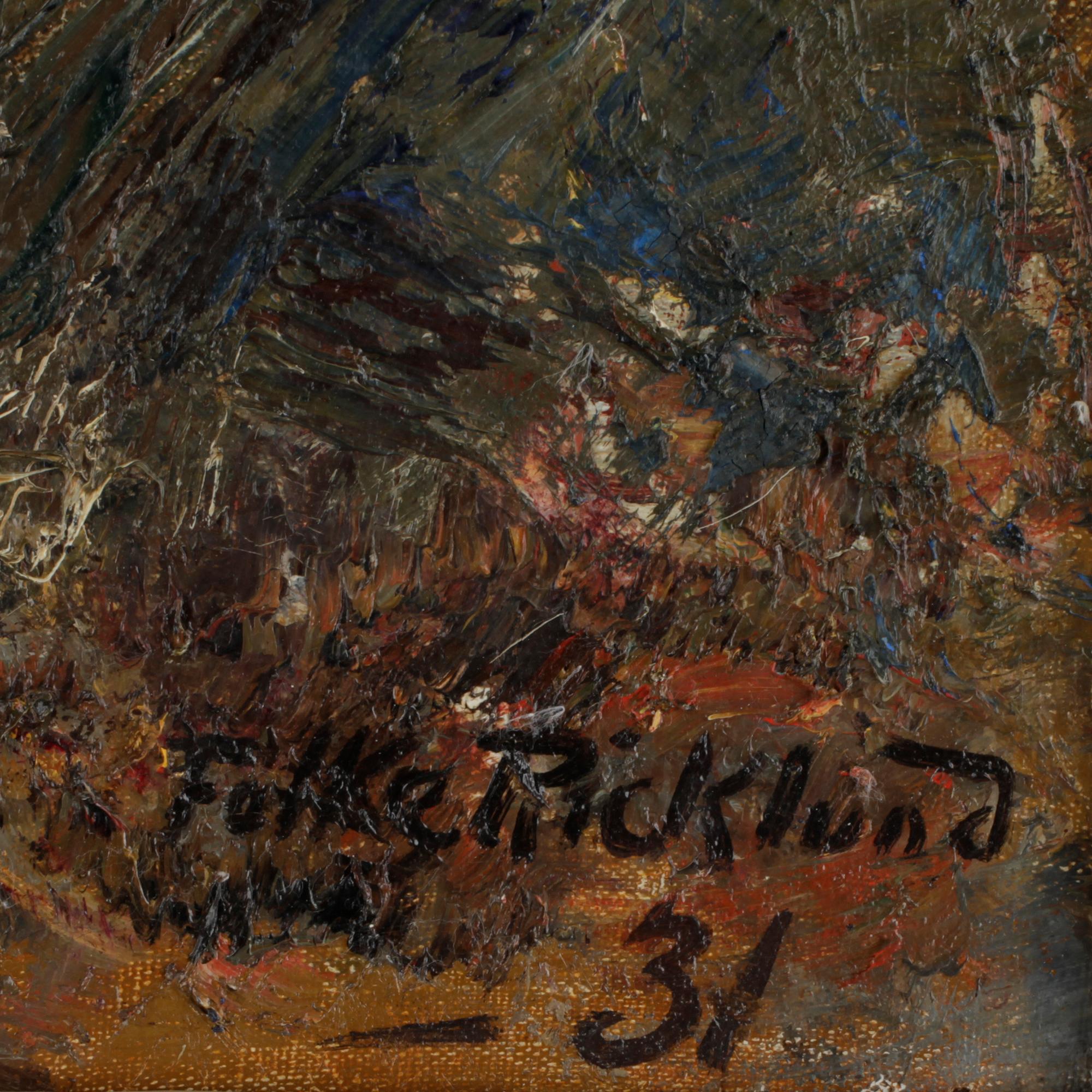FOLKE RICKLUND, olja på duk. Sign o dat -31.
