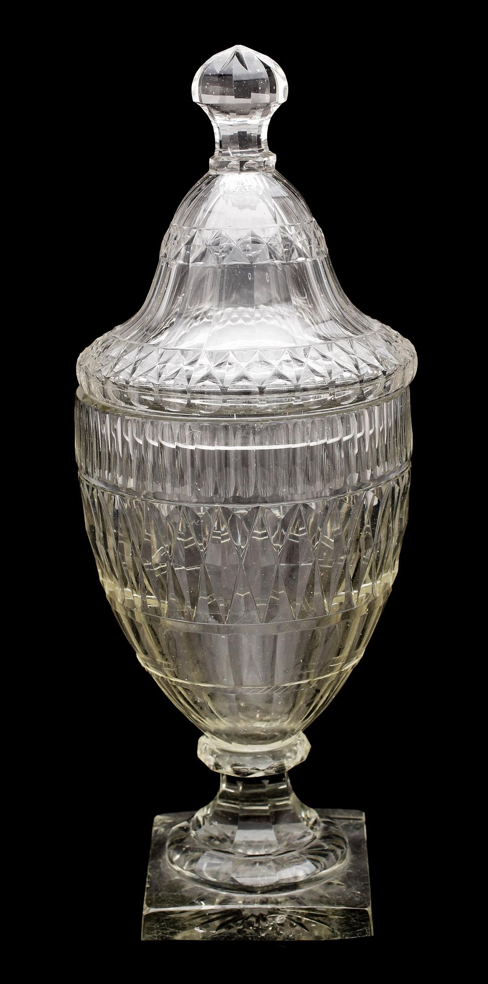 LOCKPOKAL, glas, Irland, 1800-tal.