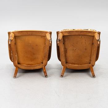 Einari Kyöstilä, fåtöljer, ett par, Oy Stockmann Ab, Kervo Snickerifabrik, Finland, 1940-tal.