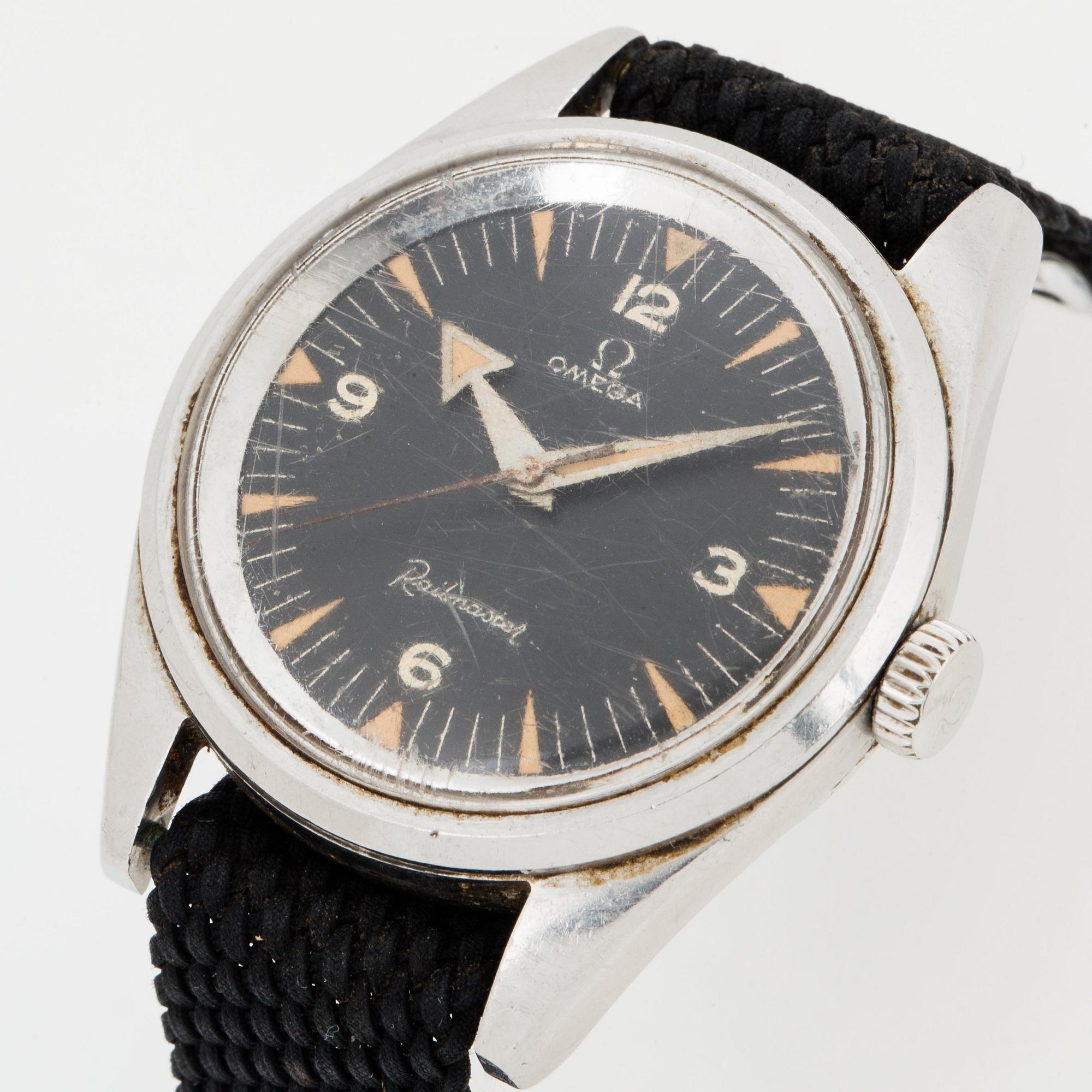 OMEGA, Railmaster, "Broad Arrow hands", "Naiad crown".