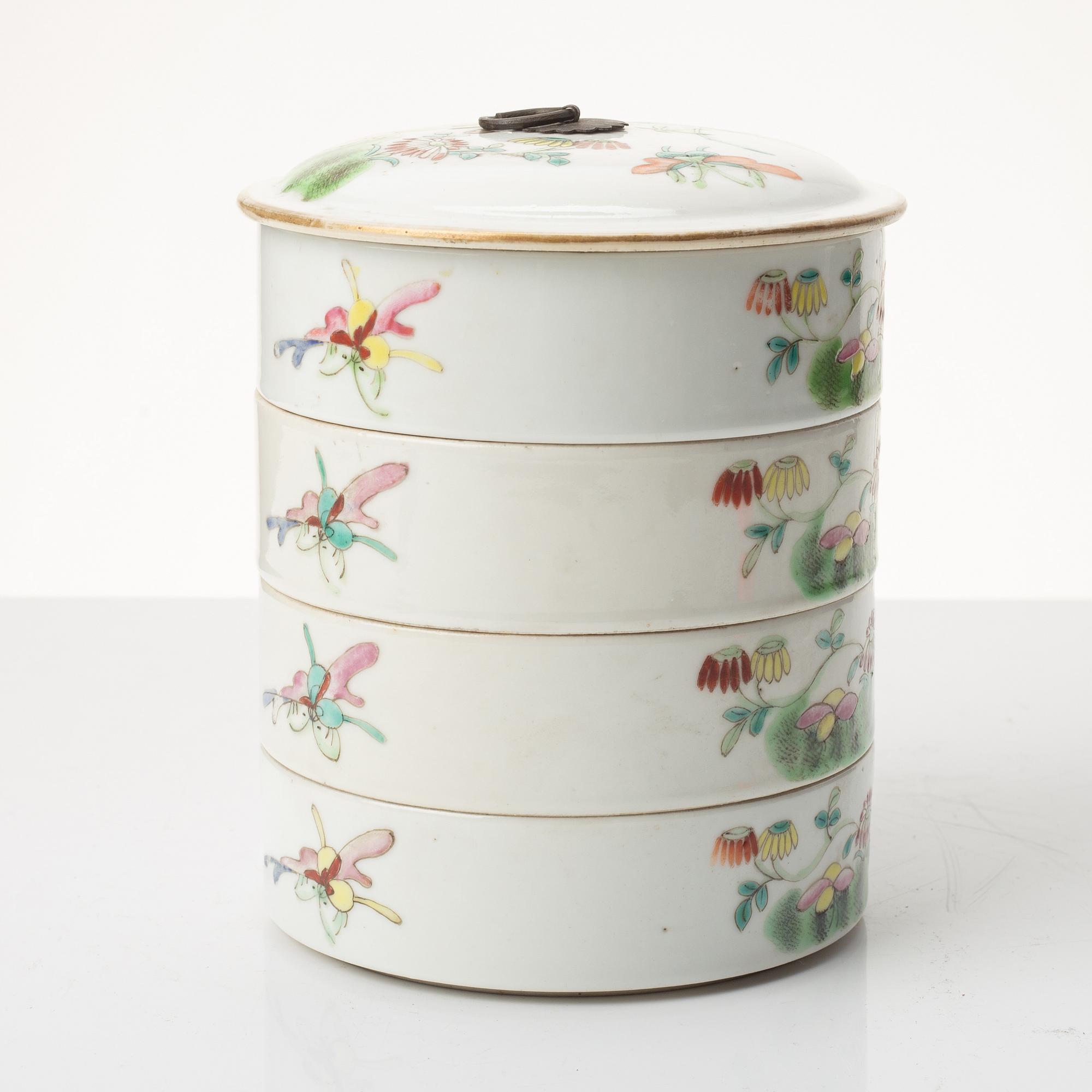 Matlåda, porslin, Kina, sen Qingdynasti/omkring år 1900.