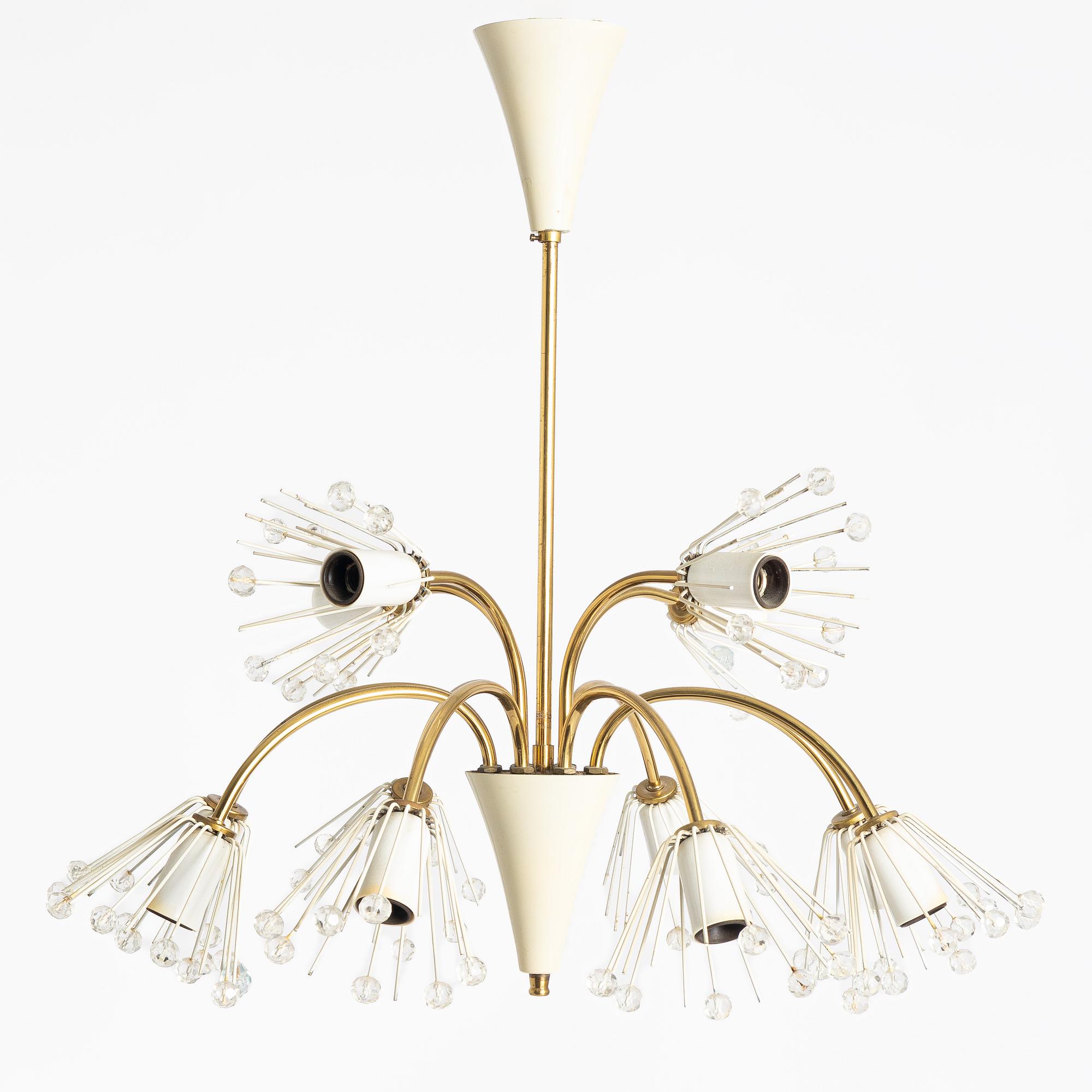 Emil Stejnar, Ceiling lamp, Rupert Nikoll, Austria, circa mid-20th century.