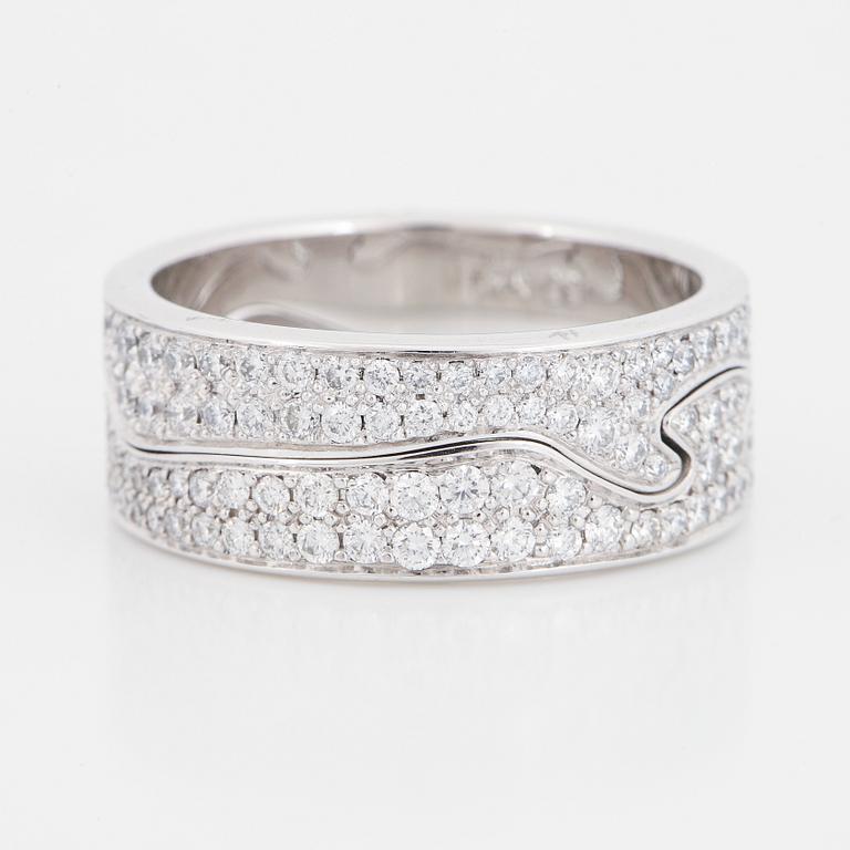 GEORG JENSEN, "Fusion", ringar, 2 st, med briljantslipade diamanter.