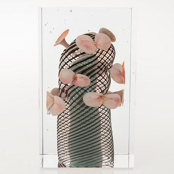 OIVA TOIKKA, JUBILEE CUBE, 'Sakura Hana' signed Oiva Toikka Nuutajärvi Notsjö 2008 numbered 32/200.