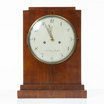 A table clock, the dial signed anders Moberg, Sweden, 19th century.